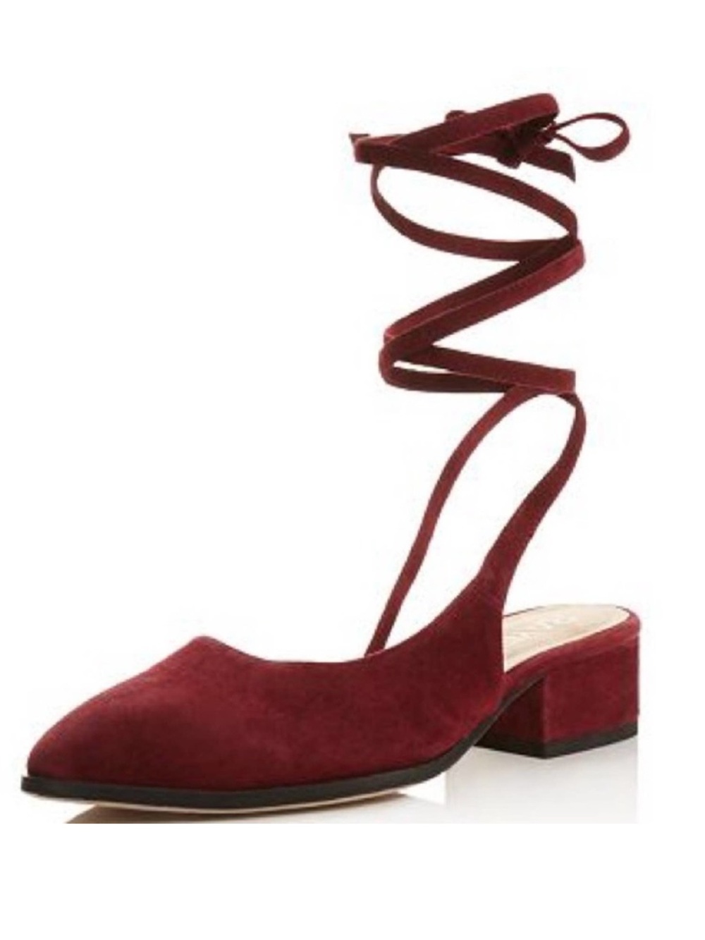 Raye Kaye Wraparound Tie Ankle Mule pointed toe leather lining women’s size 8
